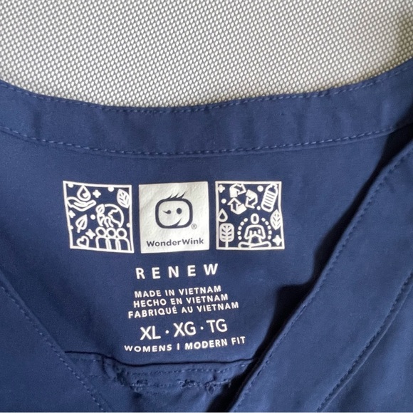 RENEW Wonderwink Blue Zip Front Scrubs Full JumpSuit Modern Fit Women’s XL - Picture 12 of 12